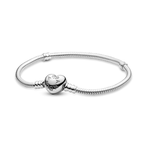 Bracelete Pandora Pulseira de Prata e Fecho Coração | Prata 925