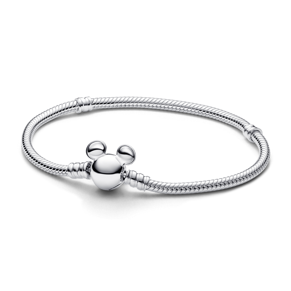 Bracelete Pandora Prata Disney Fecho Silhueta Mickey Mouse | Prata 925