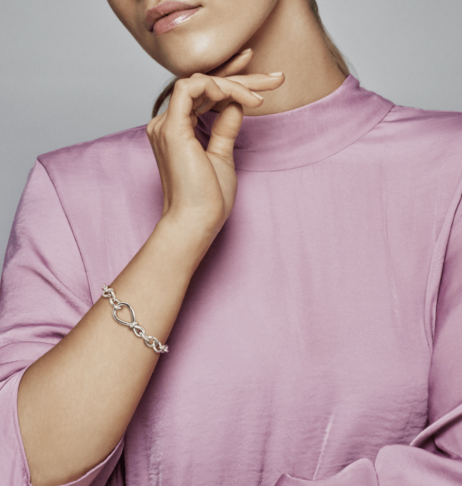 Bracelete Pandora Fecho Inifnito Assimetrico | Prata 925