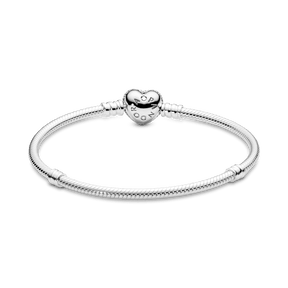 Bracelete Pandora Prata com Fecho Coração Brilhante | Prata 925