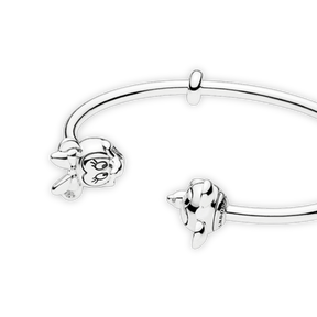 Bracelete Pandora Rigido Aberto do Mickey e da Minnie | Prata 925