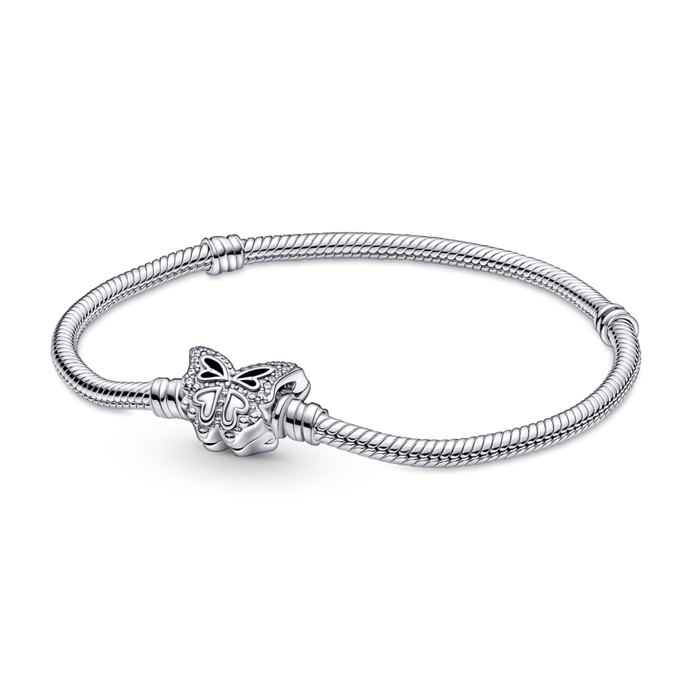 Bracelete Pandora de Prata em Trama e Fecho Borboleta | Prata 925