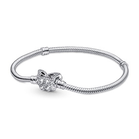 Bracelete Pandora de Prata em Trama e Fecho Borboleta | Prata 925