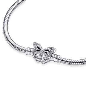 Bracelete Pandora de Prata em Trama e Fecho Borboleta | Prata 925
