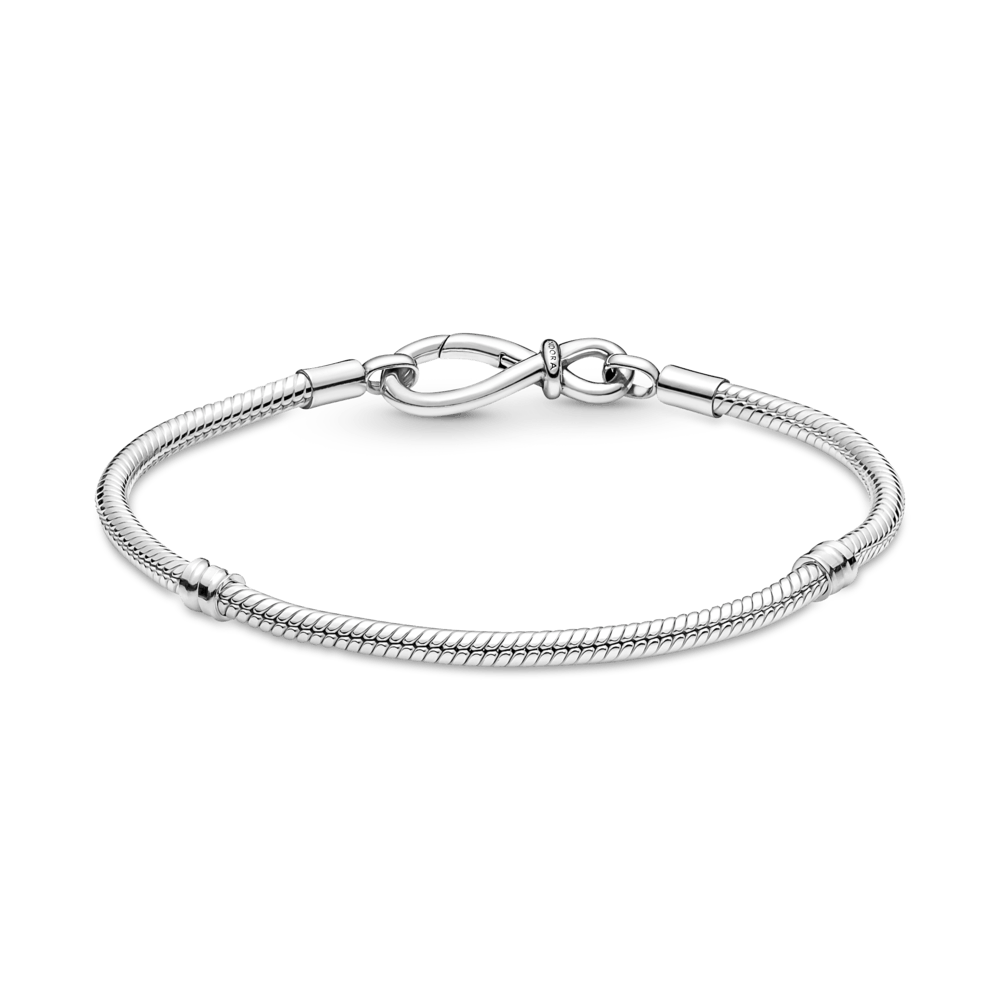 Bracelete Pandora de Prata em Trama e Fecho Símbolo do Infinito | Prata 925