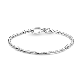 Bracelete Pandora de Prata em Trama e Fecho Símbolo do Infinito | Prata 925
