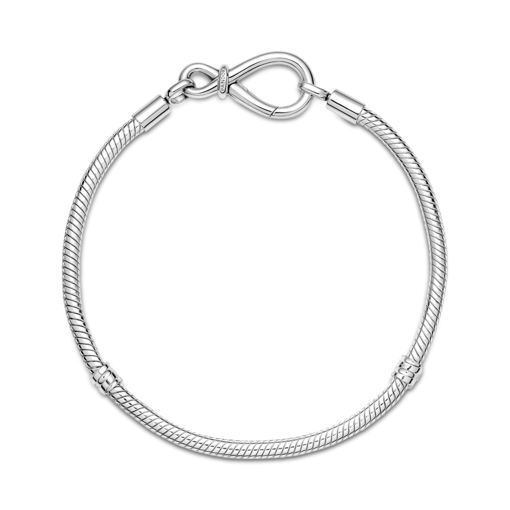Bracelete Pandora de Prata em Trama e Fecho Símbolo do Infinito | Prata 925