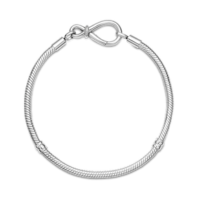 Bracelete Pandora de Prata em Trama e Fecho Símbolo do Infinito | Prata 925