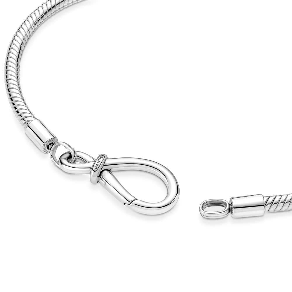 Bracelete Pandora de Prata em Trama e Fecho Símbolo do Infinito | Prata 925