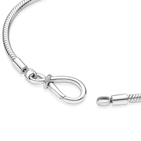Bracelete Pandora de Prata em Trama e Fecho Símbolo do Infinito | Prata 925