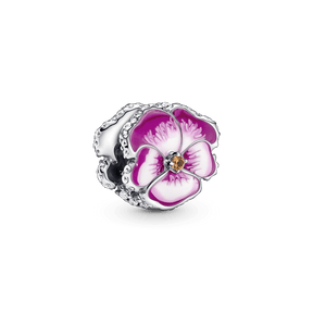 ✨ Charm Amor-Perfeito Rosa | Prata 925