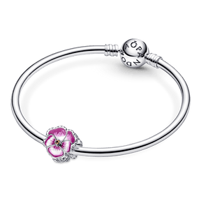 ✨ Charm Amor-Perfeito Rosa | Prata 925