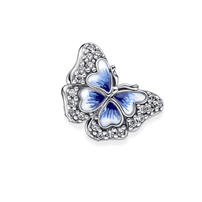 ✨ Charm Prata Borboleta Azul Brilhante | Prata 925